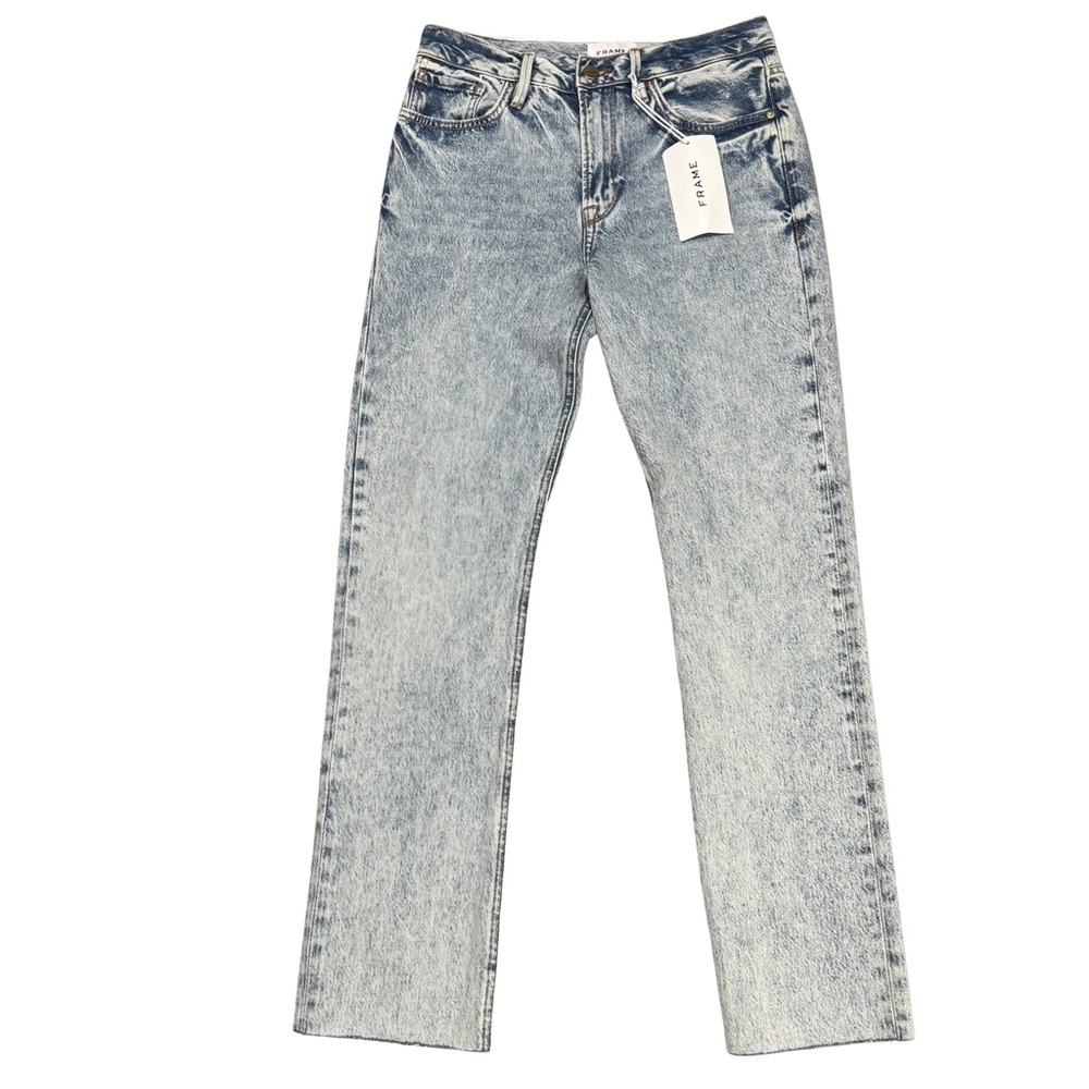 Frame Denim Women's Straight Leg Jeans - Light Acid Wash Blue